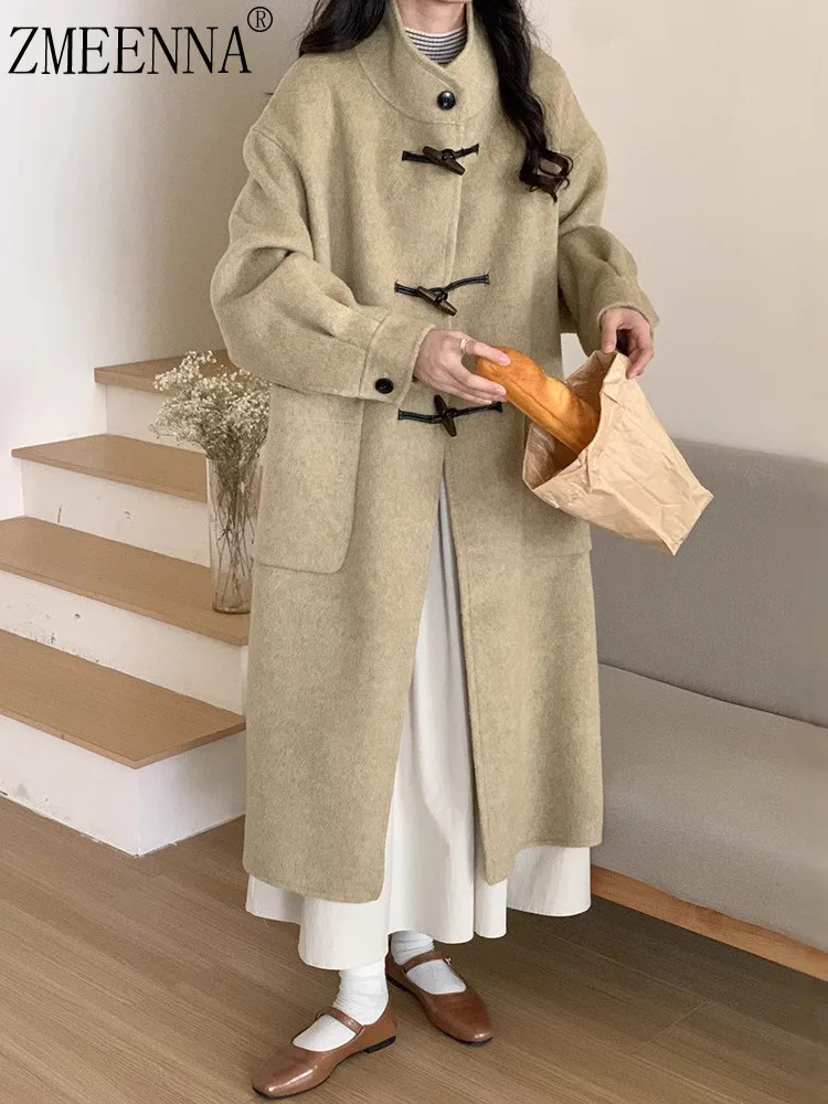 ZMEENNA Womens Elegant Duffle Toggle Button Wool Blend Coat Stand Collar Loose Fit Long Winter Outerwear Warm Chic ZM3433
ZMEENNA Womens Elegant Duffle Toggle Button Wool Blend Coat Stand Collar Loose Fit Long Winter Outerwear Warm Chic ZM3433