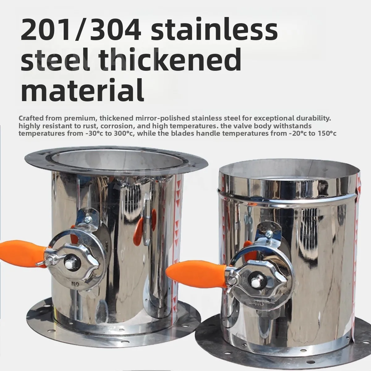 Stainless Steel 201 Air Damper Valve, Manual Check Valve for 3/4/5/6/8 Inch Pipe, 50.5mm Flange
Stainless Steel 201 Air Damper Valve, Manual Check Valve for 3/4/5/6/8 Inch Pipe, 50.5mm Flange