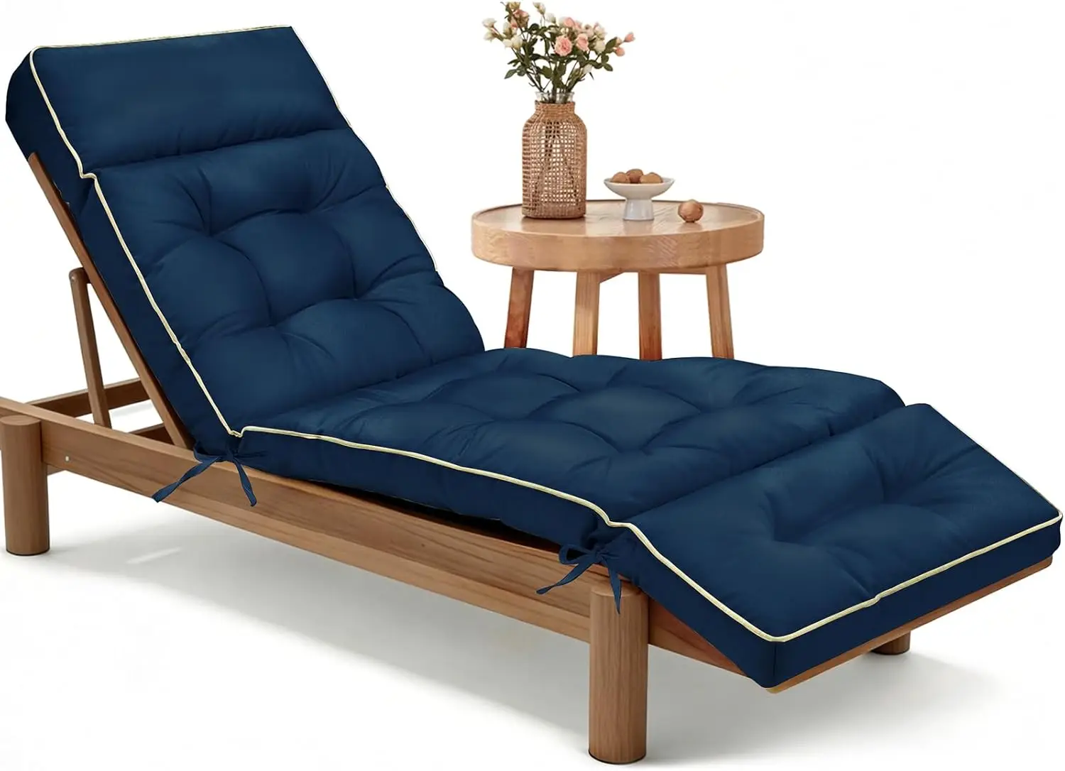 Outdoor Chaise Lounge Cushion, Memory Foam Replacement Patio Pool Chair Cushion with Ties, 74x22x4 Inch Oxford Blue
Outdoor Chaise Lounge Cushion, Memory Foam Replacement Patio Pool Chair Cushion with Ties, 74x22x4 Inch Oxford Blue