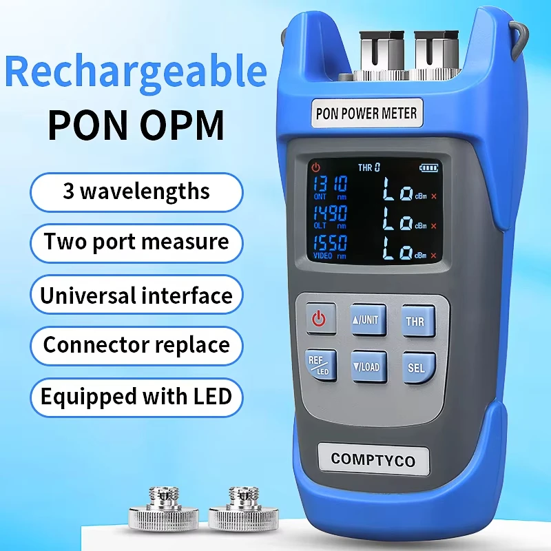 Rechargeable AUA-C330A/U PON Optical Power Meter Three Wavelengths Standard 2.5mm for SC/FC/ST Connectors APC/UPC Port Optional
Rechargeable AUA-C330A/U PON Optical Power Meter Three Wavelengths Standard 2.5mm for SC/FC/ST Connectors APC/UPC Port Optional
