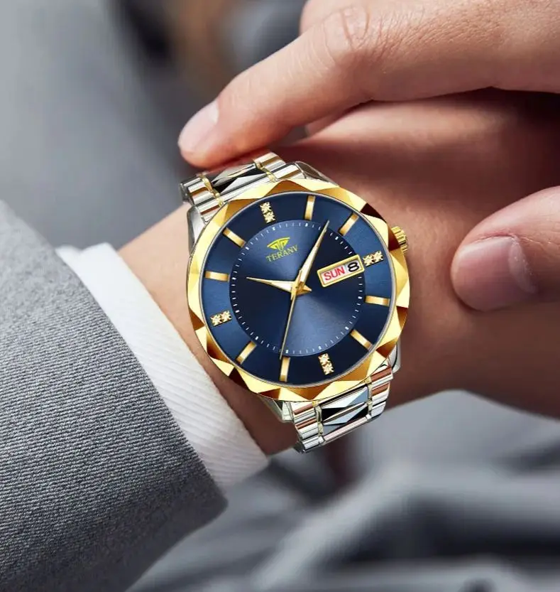 Men's Watch Business Fashion Calendar Waterproof Steel Wristband Quartz Watch Trend Classic diamond Clock
Men's Watch Business Fashion Calendar Waterproof Steel Wristband Quartz Watch Trend Classic diamond Clock