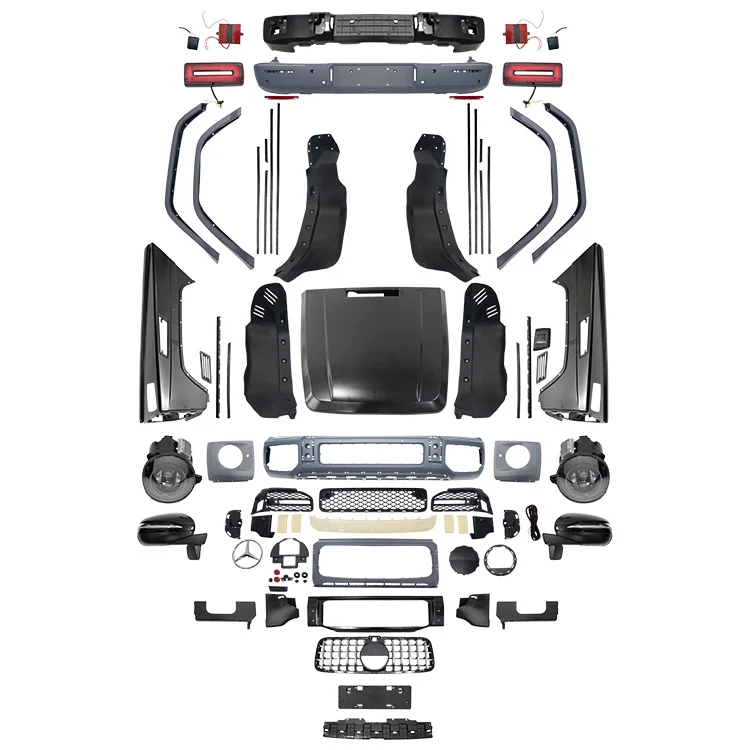 Комплект кузова Автомобильный бампер W463 Модернизированный W464 Решетка Капот Крыло Передний бампер Стиль кузова Комплект
Комплект кузова Автомобильный бампер W463 Модернизированный W464 Решетка Капот Крыло Передний бампер Стиль кузова Комплект