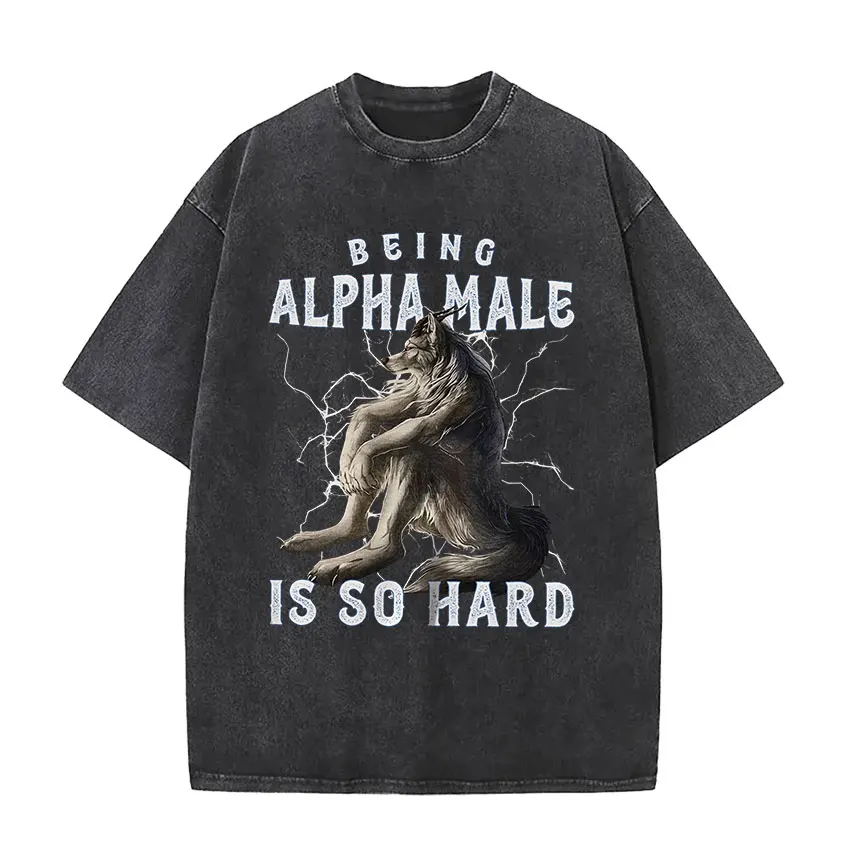 Being Alpha Male Is So Hard Wolf Vintage Washed T Shirts Men Women Aesthetic Fashion Short Sleeve T-shirt Y2k Gothic Streetwear
Being Alpha Male Is So Hard Wolf Vintage Washed T Shirts Men Women Aesthetic Fashion Short Sleeve T-shirt Y2k Gothic Streetwear