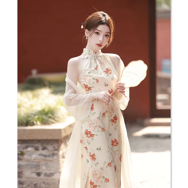 Модное улучшение нового китайского стиля, длинное летнее платье Cheongsam Qi Pao с открытыми плечами
Модное улучшение нового китайского стиля, длинное летнее платье Cheongsam Qi Pao с открытыми плечами