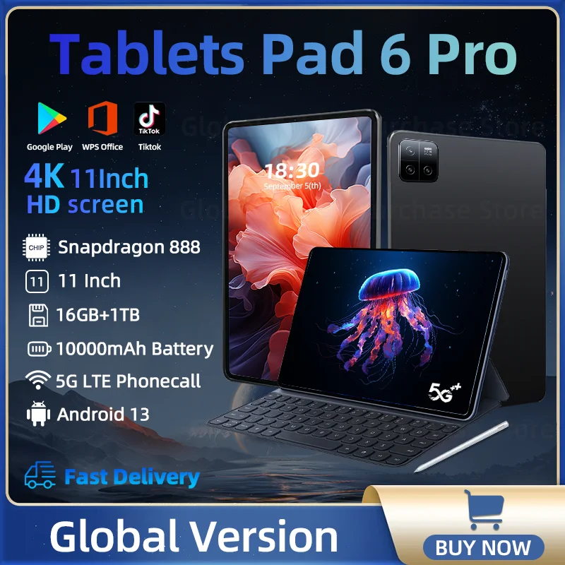 2024 New Global Version Tablets PC Android 13 Pad 6 Pro Snapdragon 888 RAM 16GB+ROM 1TB 5G Dual SIM Card 10000mAh HD 4K Mi Tab
2024 New Global Version Tablets PC Android 13 Pad 6 Pro Snapdragon 888 RAM 16GB+ROM 1TB 5G Dual SIM Card 10000mAh HD 4K Mi Tab