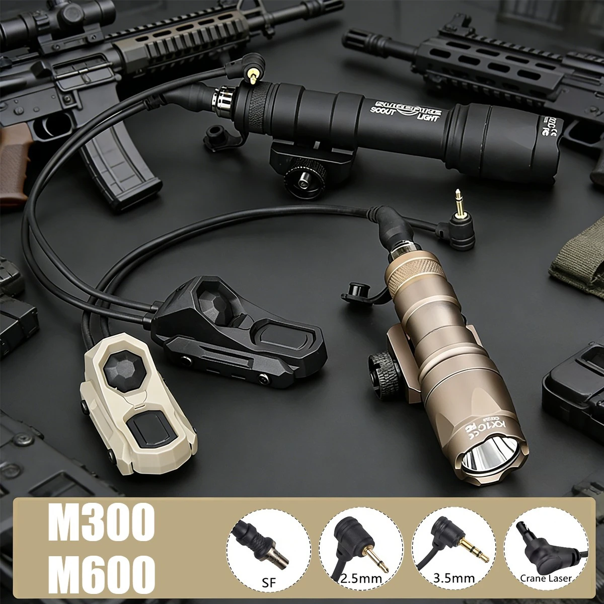 Тактический фонарь SureFire M300 M600 с двойным функциональным переключателем AXON M600C, подходит для 20-мм планки, для ружья, страйкбола
Тактический фонарь SureFire M300 M600 с двойным функциональным переключателем AXON M600C, подходит для 20-мм планки, для ружья, страйкбола