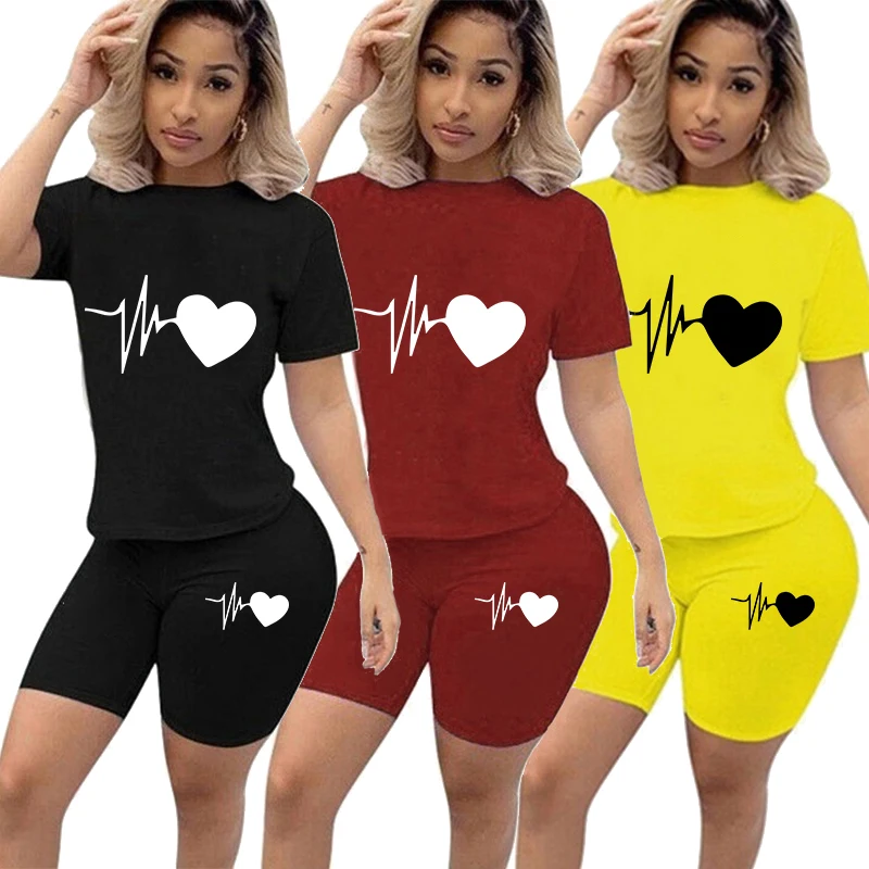 New Summer Women Fashion Solid Color Print 2 Piece Sets Casual Sports Suit Short Sleeve T-shirt + Shorts S-3XL
New Summer Women Fashion Solid Color Print 2 Piece Sets Casual Sports Suit Short Sleeve T-shirt + Shorts S-3XL