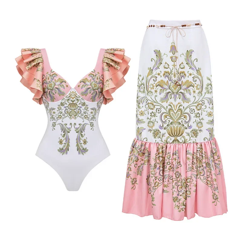 Vintage Pink Floral Print Swimsuit 2024 Ruffle Push Up Skirt Monokini Holiday Bathing Suit Tummy Control Swimwear Surf Wear
Vintage Pink Floral Print Swimsuit 2024 Ruffle Push Up Skirt Monokini Holiday Bathing Suit Tummy Control Swimwear Surf Wear