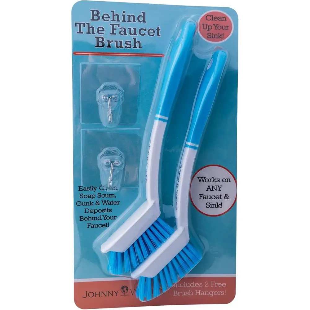 Dual-Set Sink & Bath Brush: Reach Hidden Spots, Remove Soap Scum, Includes Hooks for Storage.
Dual-Set Sink & Bath Brush: Reach Hidden Spots, Remove Soap Scum, Includes Hooks for Storage.