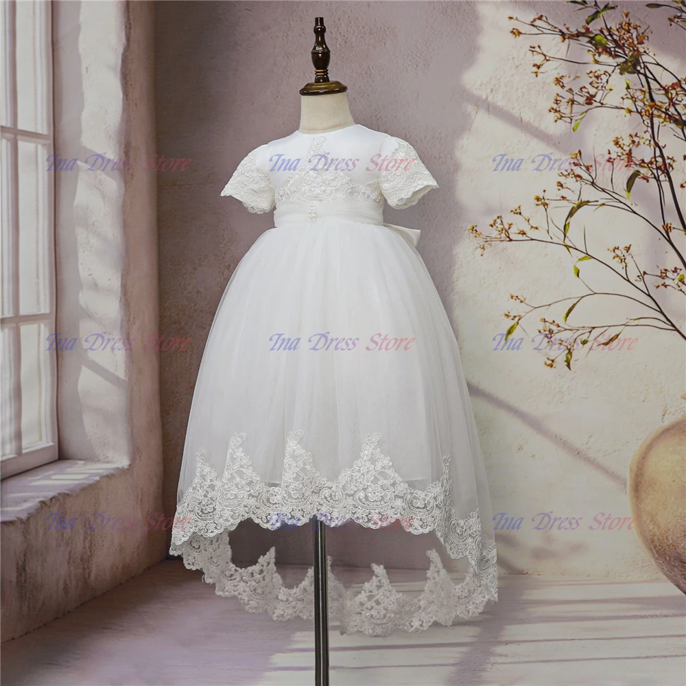 Elegant Communion Gown Flower Girl Dress White Tulle Fluffy With Bow Spanish European Style Kids Baptism Birthday Party Dresses
Elegant Communion Gown Flower Girl Dress White Tulle Fluffy With Bow Spanish European Style Kids Baptism Birthday Party Dresses
