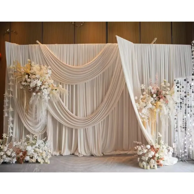 Custom Size Milk Silk Backdrop Curtain for Wedding Party Ceiling Decorations
Custom Size Milk Silk Backdrop Curtain for Wedding Party Ceiling Decorations