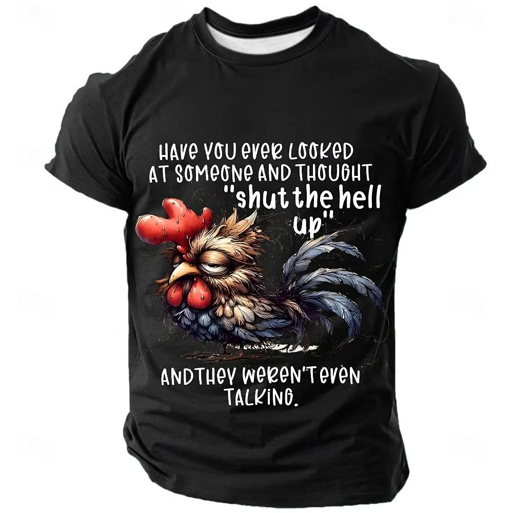 Funny Rooster Pattern Men's T-Shirts Fashion Letter Print Tees Casual O-neck Loose Short Sleeve Tops Street Hip Hop y2k Clothes
Funny Rooster Pattern Men's T-Shirts Fashion Letter Print Tees Casual O-neck Loose Short Sleeve Tops Street Hip Hop y2k Clothes