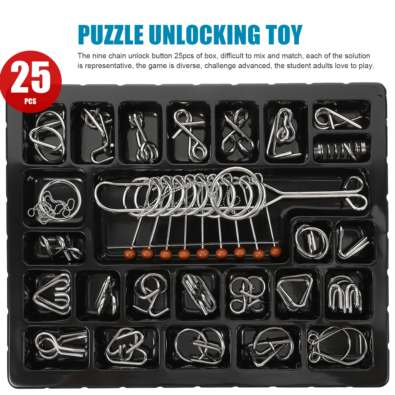 Набор из 25 головоломок «Девять колец»: развивающая игра-головоломка для студентов и взрослых, отличный подарок
Набор из 25 головоломок «Девять колец»: развивающая игра-головоломка для студентов и взрослых, отличный подарок