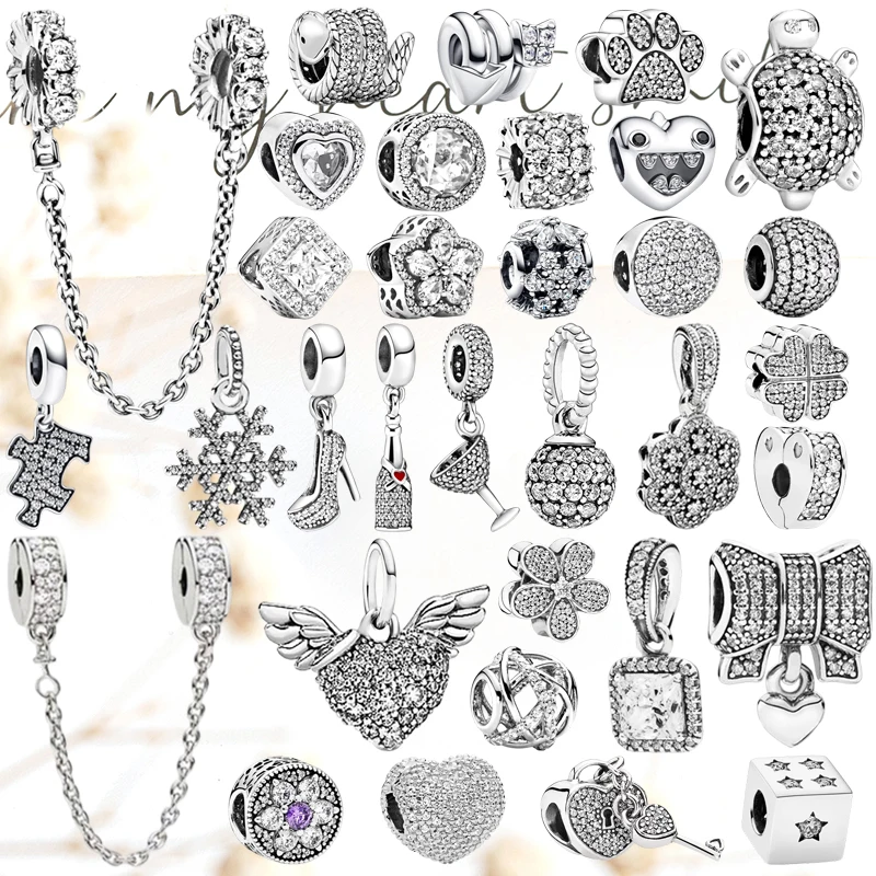 Sparkling Safety Chain Clip Snowflake Angel's Wings Bow Hearts Charm Beads Fit Original 925 Silver P@ndora Bracelet DIY Jewelry
Sparkling Safety Chain Clip Snowflake Angel's Wings Bow Hearts Charm Beads Fit Original 925 Silver P@ndora Bracelet DIY Jewelry