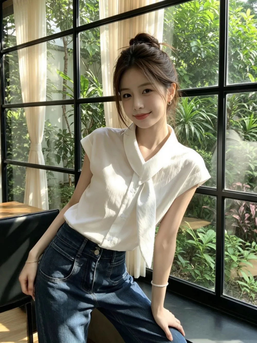 Korean Commuter Style White Short Sleeve Shirt Women's Summer Luxury Unique Flying Sleeve Shirt Beautiful Top with Sash
Korean Commuter Style White Short Sleeve Shirt Women's Summer Luxury Unique Flying Sleeve Shirt Beautiful Top with Sash