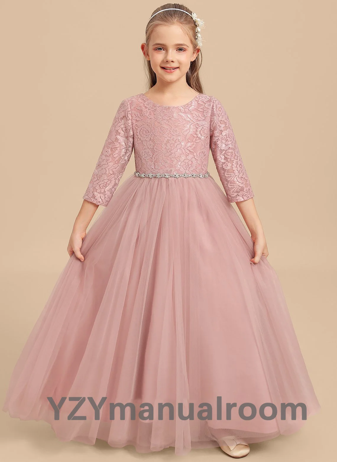 A-line Dress Round Neck Floor-length Tulle Customized Flower Girl Dress With Pearl Embroidery Lace Long Dress Wedding Dress Gown
A-line Dress Round Neck Floor-length Tulle Customized Flower Girl Dress With Pearl Embroidery Lace Long Dress Wedding Dress Gown