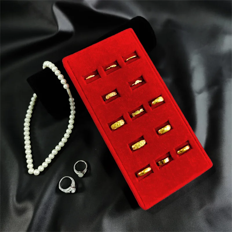New Red Velvet Ring Tray Jewelry Display Tray Gold Ring Diamond Ring Display Rack Counter Jewelry Display Props
New Red Velvet Ring Tray Jewelry Display Tray Gold Ring Diamond Ring Display Rack Counter Jewelry Display Props