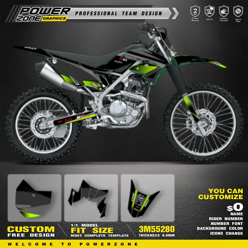 PowerZone Custom Team Graphics Backgrounds Decals For 3M Stickers For Kawasaki 2020 2021 2022 2023 KLX 230 230R Motorcycle 01
PowerZone Custom Team Graphics Backgrounds Decals For 3M Stickers For Kawasaki 2020 2021 2022 2023 KLX 230 230R Motorcycle 01