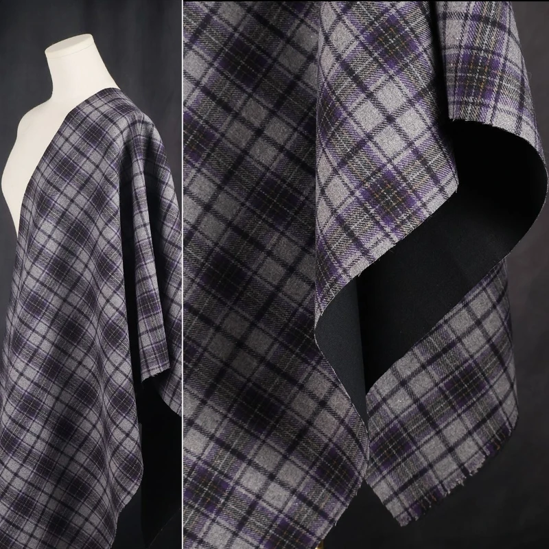 Retro Imported Autumn and Winter Gray Base Color Purple Checkered Wool Woolen Fabric Coat Clothing Suit Fabric
Retro Imported Autumn and Winter Gray Base Color Purple Checkered Wool Woolen Fabric Coat Clothing Suit Fabric