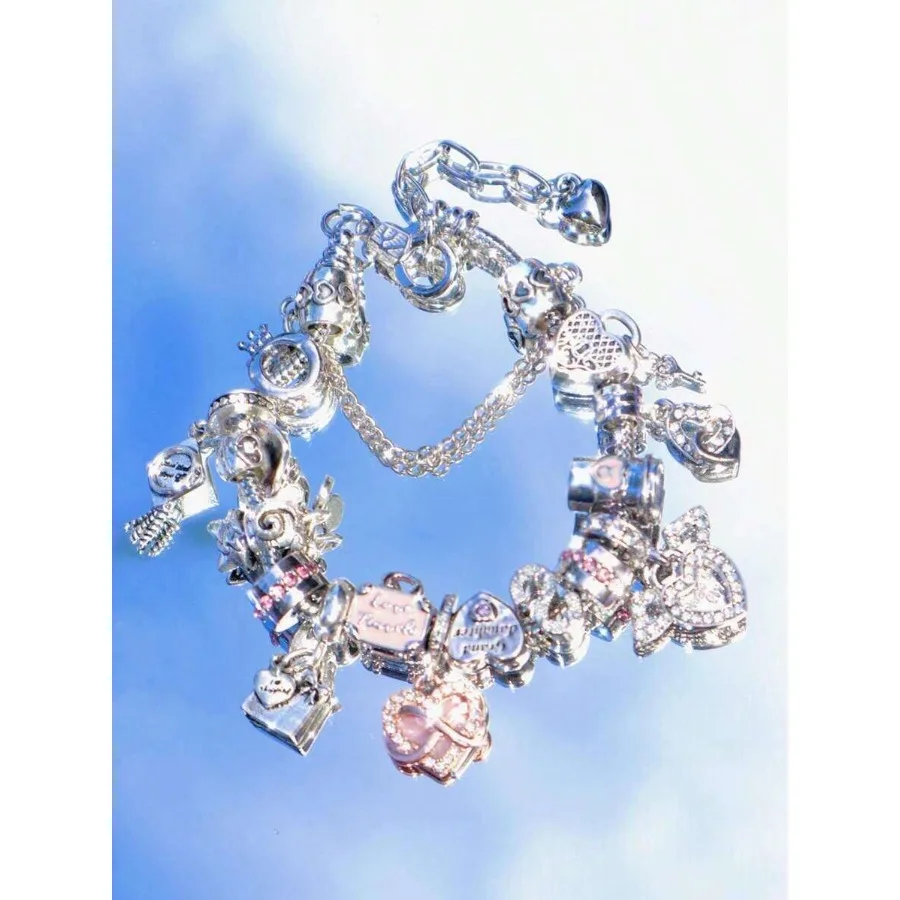 1pc Cute Crystal Heart Charm Bracelet, Cat Heart and Letter Pendant Beaded DIY Bracelet, High-Quality Flirtatious Style Bracele
1pc Cute Crystal Heart Charm Bracelet, Cat Heart and Letter Pendant Beaded DIY Bracelet, High-Quality Flirtatious Style Bracele
