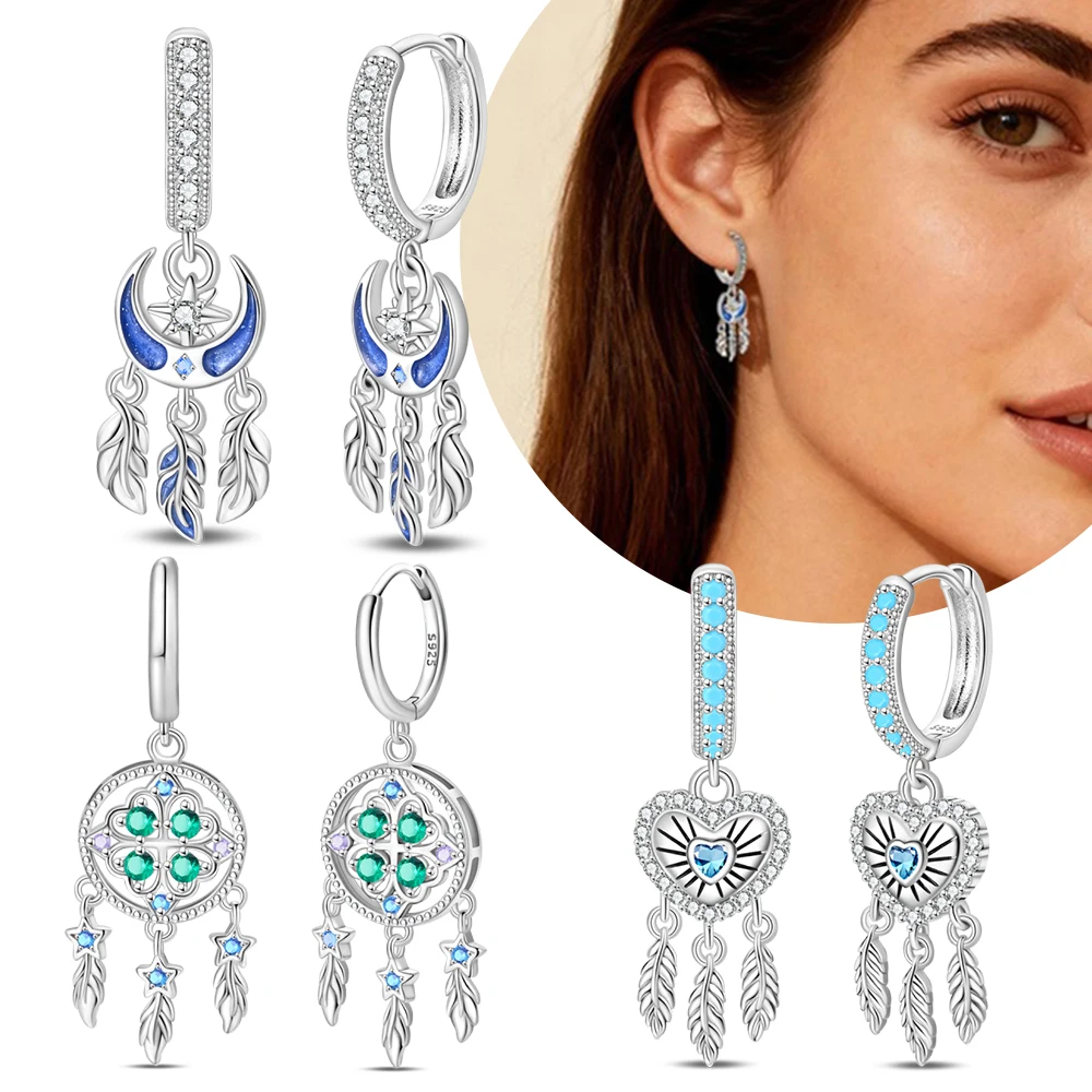 Heart Dreamcatcher Zircon Earrings Original 925 Silver White for Women Earrings Anniversary Jewelry Delicate Fine Gift Romantic
Heart Dreamcatcher Zircon Earrings Original 925 Silver White for Women Earrings Anniversary Jewelry Delicate Fine Gift Romantic