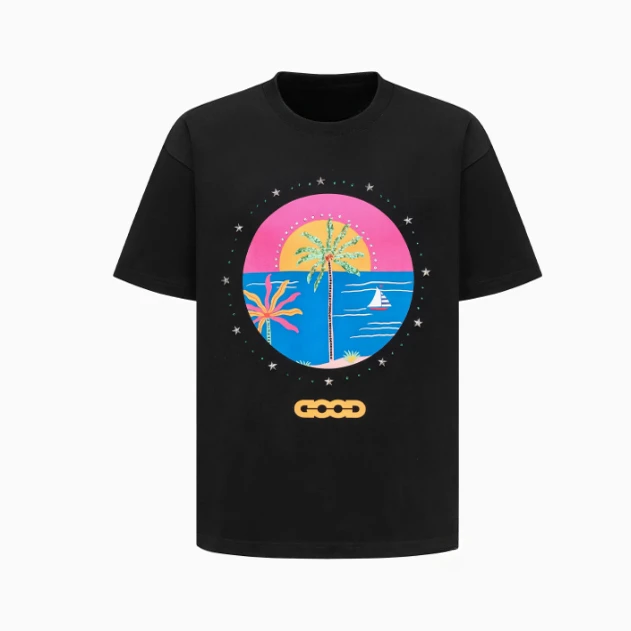 GOODBRAND2025SS Coconut Tree Floral Slogan Print Light Luxury Fashion High Sense Short-sleeved T Shirt for Men and Women
GOODBRAND2025SS Coconut Tree Floral Slogan Print Light Luxury Fashion High Sense Short-sleeved T Shirt for Men and Women