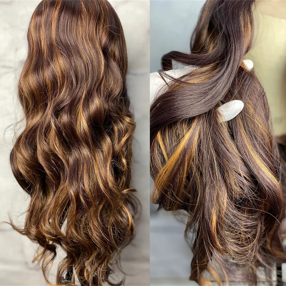 Ombre Dark Brown Wig Middle Part Hair Wigs Long Synthetic Dark Chocolate Brown Hair with Blonde Highlights Wig No Fake Shine
Ombre Dark Brown Wig Middle Part Hair Wigs Long Synthetic Dark Chocolate Brown Hair with Blonde Highlights Wig No Fake Shine