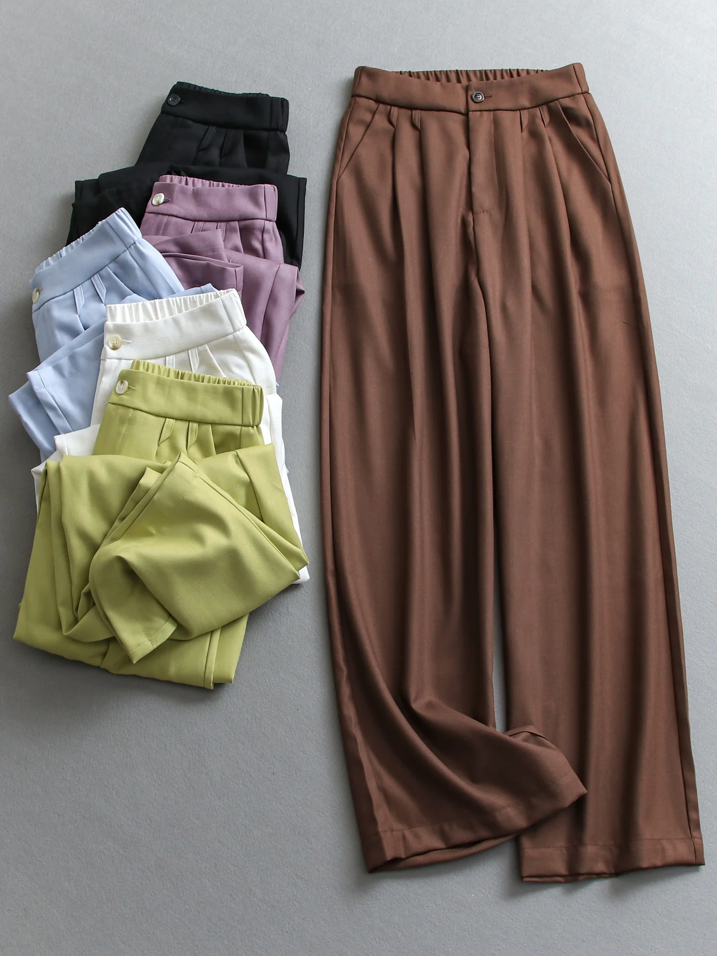 Business Commute Color Loose Straight Leg Pants High Waist Zipper Closure Polyester Fiber Casual Trousers for Women
Business Commute Color Loose Straight Leg Pants High Waist Zipper Closure Polyester Fiber Casual Trousers for Women