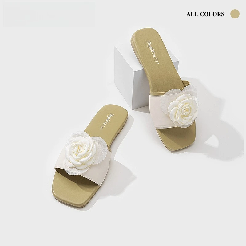 Fashion Women Summer Slippers French Camellia Flat Sandals Casual Outdoor Slides Suitable for Daily Wear, Beach and Vacation
Fashion Women Summer Slippers French Camellia Flat Sandals Casual Outdoor Slides Suitable for Daily Wear, Beach and Vacation