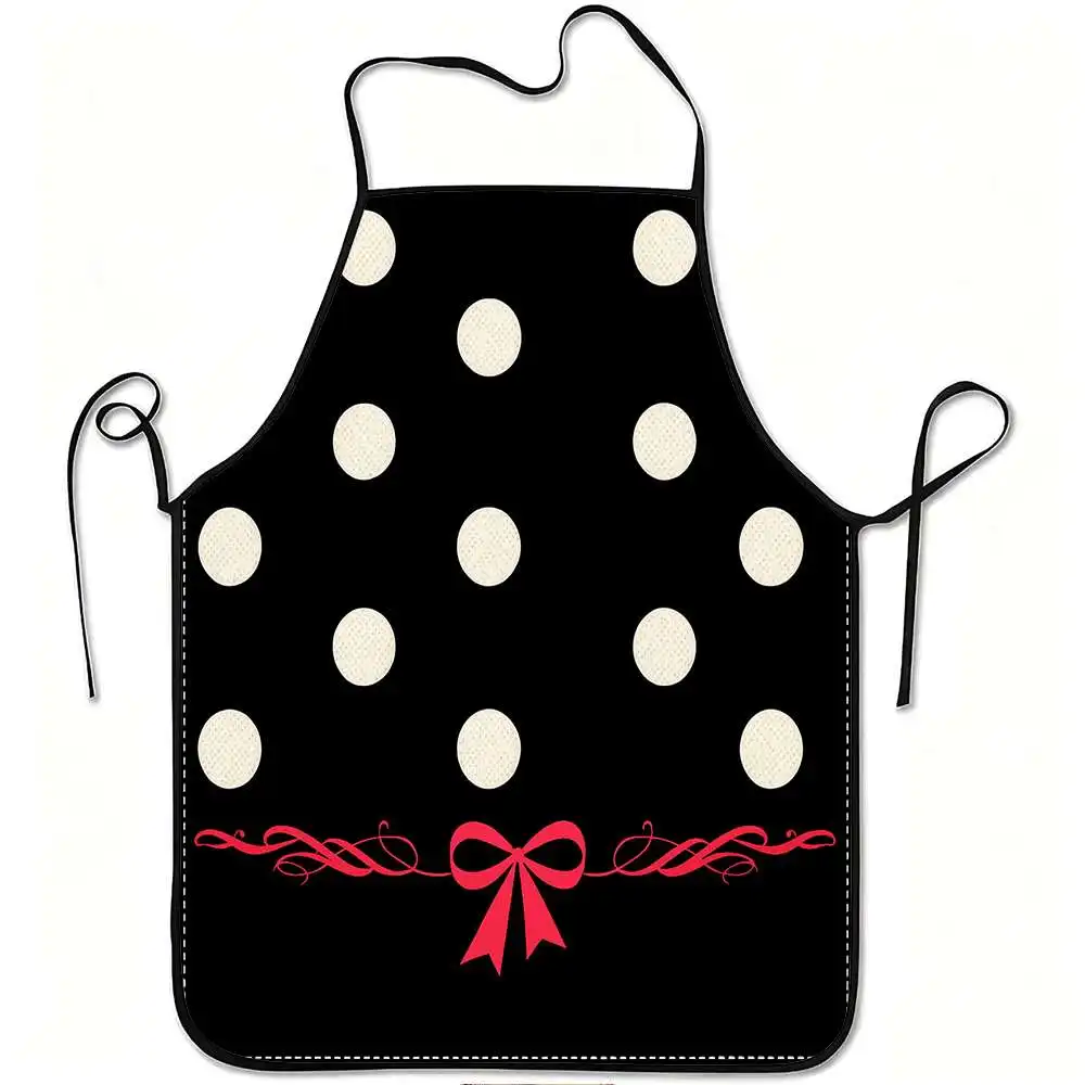 1 Piece of Simple Classic Themed Apron, Black and White Polka Dots with Red Satin Ribbon Bow, Retro Design Apron, Unisex, Perfect for Crafts, Baking, Painting, Kitchen and Household Cleaning, Home Cooking, Chef, Waiter, Cafe, and Barbecue Restaurant Apron
1 Piece of Simple Classic Themed Apron, Black and White Polka Dots with Red Satin Ribbon Bow, Retro Design Apron, Unisex, Perfect for Crafts, Baking, Painting, Kitchen and Household Cleaning, Home Cooking, Chef, Waiter, Cafe, and Barbecue Restaurant Apron