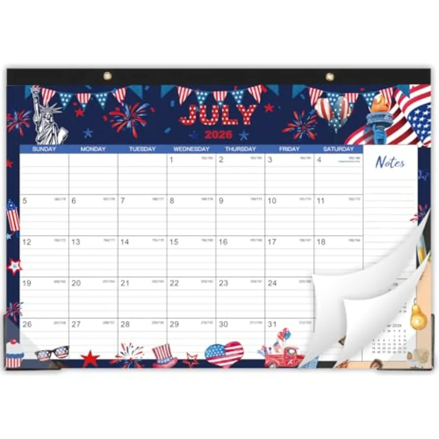 2026-2027 Desk Calendar - Jul. 2026 - Dec. 2027, 12" x 17", 18 Months Calendar Pad with Corner Protectors, Cutting Line, Hangin
2026-2027 Desk Calendar - Jul. 2026 - Dec. 2027, 12" x 17", 18 Months Calendar Pad with Corner Protectors, Cutting Line, Hangin