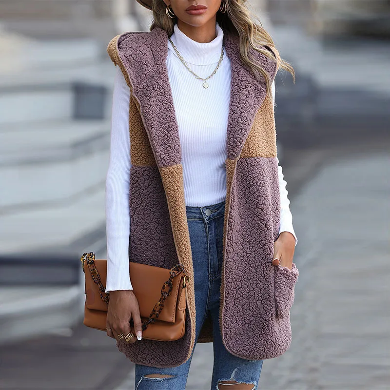 Autumn Winter Sleeveless Vest Coat Woman Khaki Hooded Plush Warm Waistcoat Lady Solid Casual Warm Vest Jacket
Autumn Winter Sleeveless Vest Coat Woman Khaki Hooded Plush Warm Waistcoat Lady Solid Casual Warm Vest Jacket