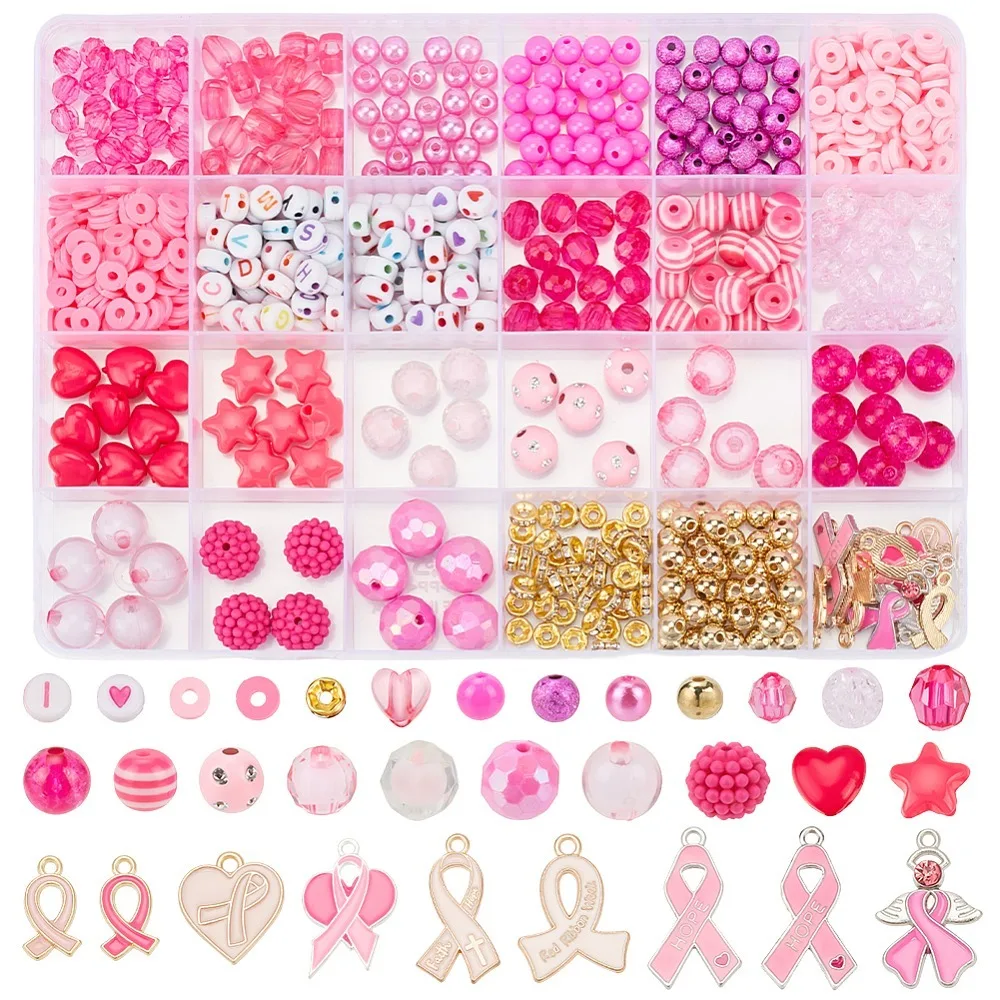 Round DIY Acrylic Beads Awareness Ribbon Alloy Enamel Pendants Jewelry Making Findings Kits Pink 6~25x6~16x1~11mm
Round DIY Acrylic Beads Awareness Ribbon Alloy Enamel Pendants Jewelry Making Findings Kits Pink 6~25x6~16x1~11mm