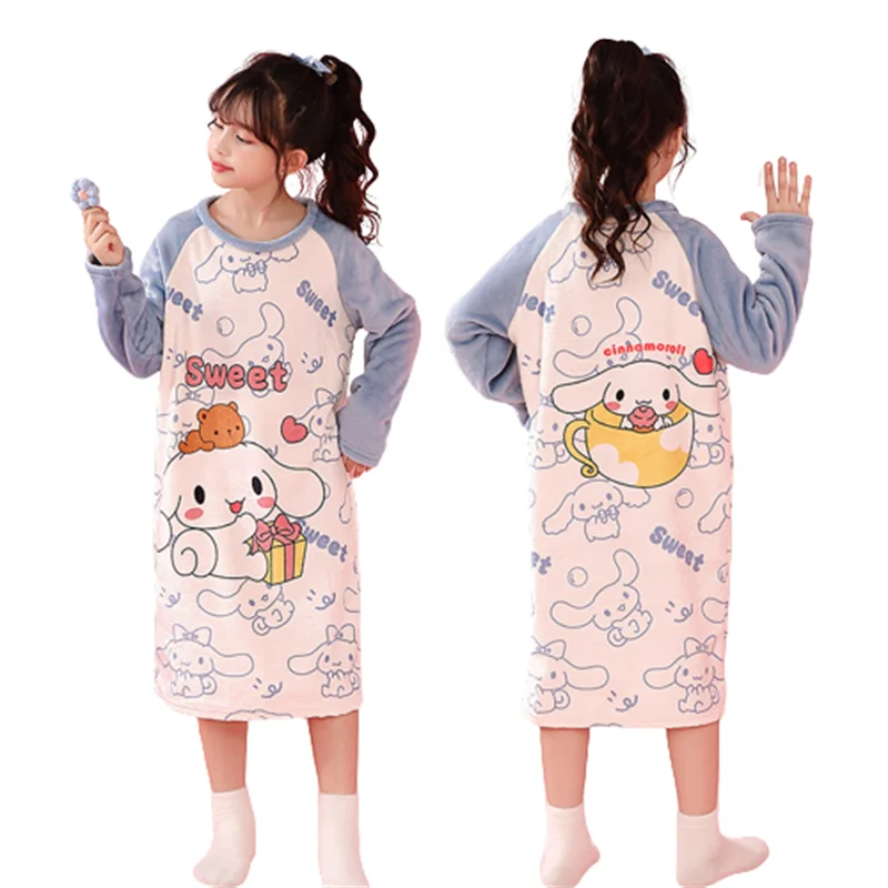 Мультяшная Детская плюшевая Пижама Sanrios кораллового цвета Kawaii Kuromi Cinnamoroll для девочек зимняя теплая Пижама Платье домашняя меховая Пижама
Мультяшная Детская плюшевая Пижама Sanrios кораллового цвета Kawaii Kuromi Cinnamoroll для девочек зимняя теплая Пижама Платье домашняя меховая Пижама