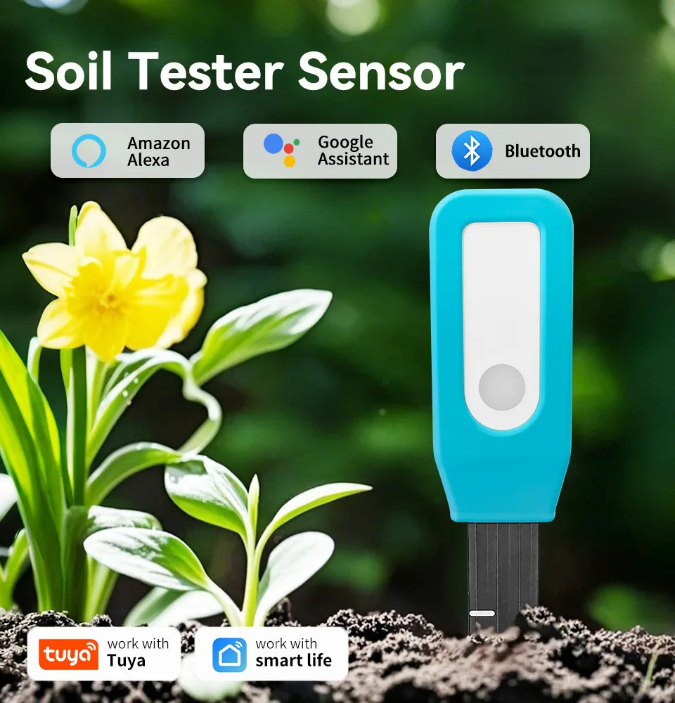 Tuya bluetooth Soil Tester Smart Temperature And Humidity Sensor Smart Life Devices Home Automation System Compatible Alexa