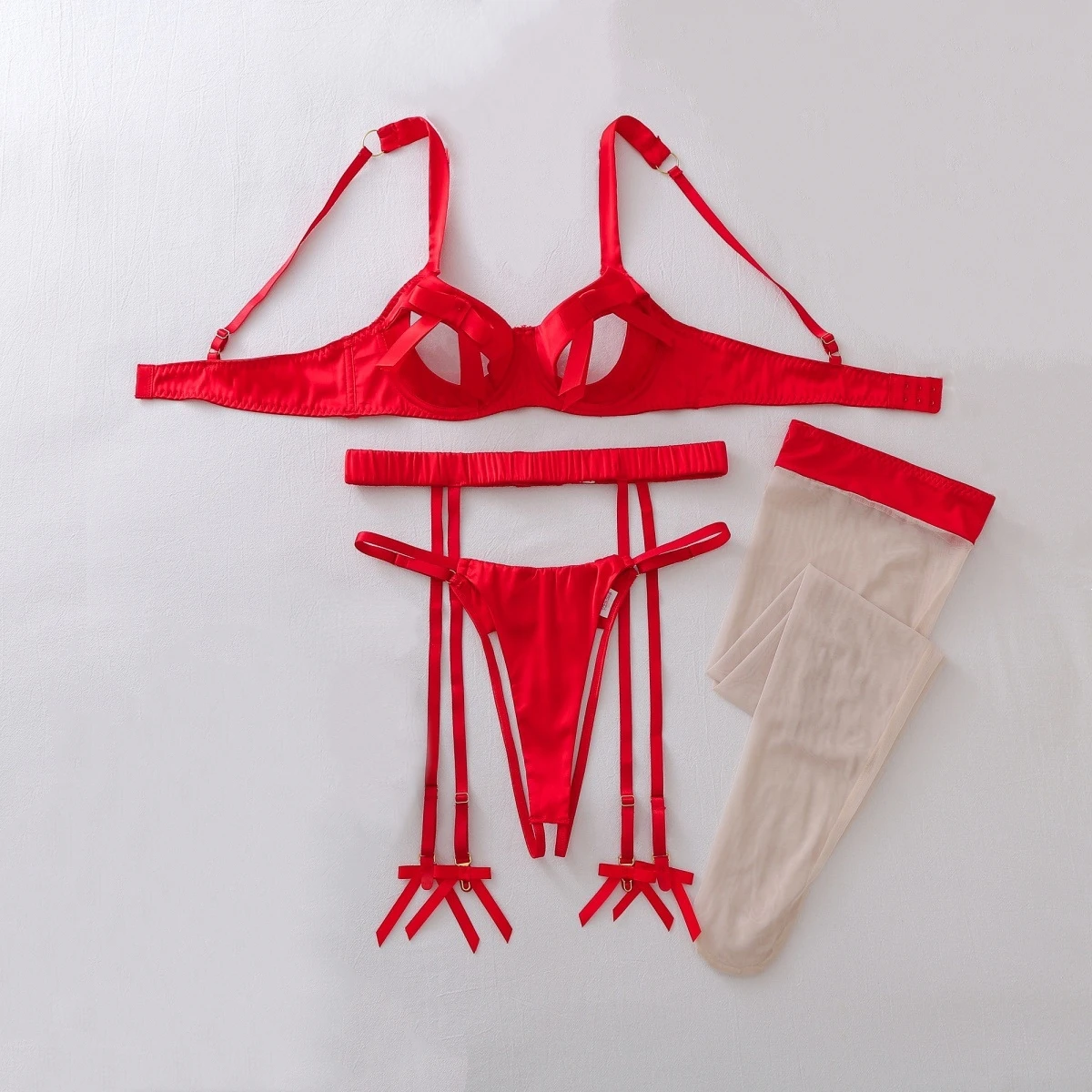 2026 Sexy Hollow Bow Decor Lingerie Women's Ultra Thin Shapewear Split Set with Stockings Female See Through Bra and Panty Set
2026 Sexy Hollow Bow Decor Lingerie Women's Ultra Thin Shapewear Split Set with Stockings Female See Through Bra and Panty Set