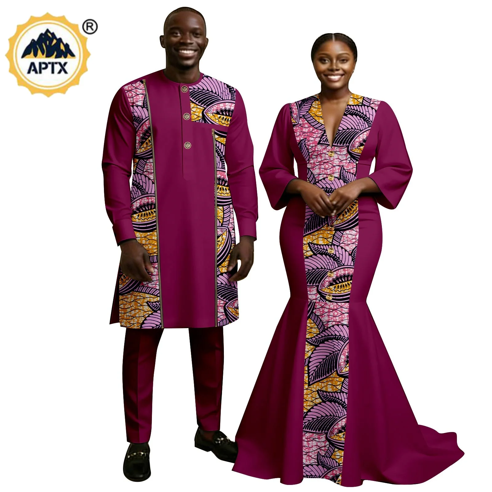 African Sexy Print Long Mermaid Dresses for Women Matching Couple Outfits Dashiki Formal Men Top Shirt and Pant Sets 26C028
African Sexy Print Long Mermaid Dresses for Women Matching Couple Outfits Dashiki Formal Men Top Shirt and Pant Sets 26C028