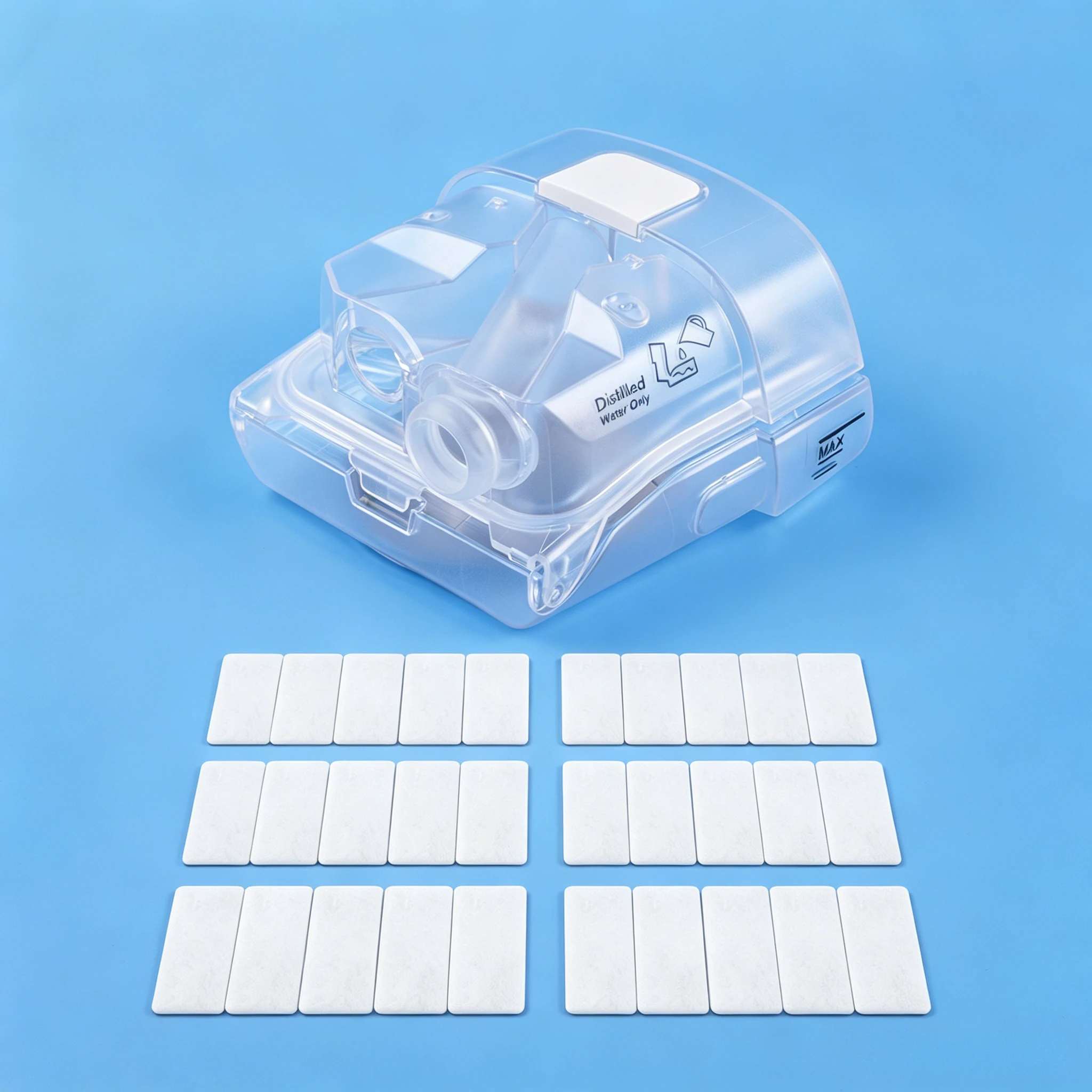 Water Chamber Humidifier Tank with 20 Packs Disposable CPAP Filters for AirSense 11 / AirCurve 11 / S11 Replacement CPAP Machine
Water Chamber Humidifier Tank with 20 Packs Disposable CPAP Filters for AirSense 11 / AirCurve 11 / S11 Replacement CPAP Machine
