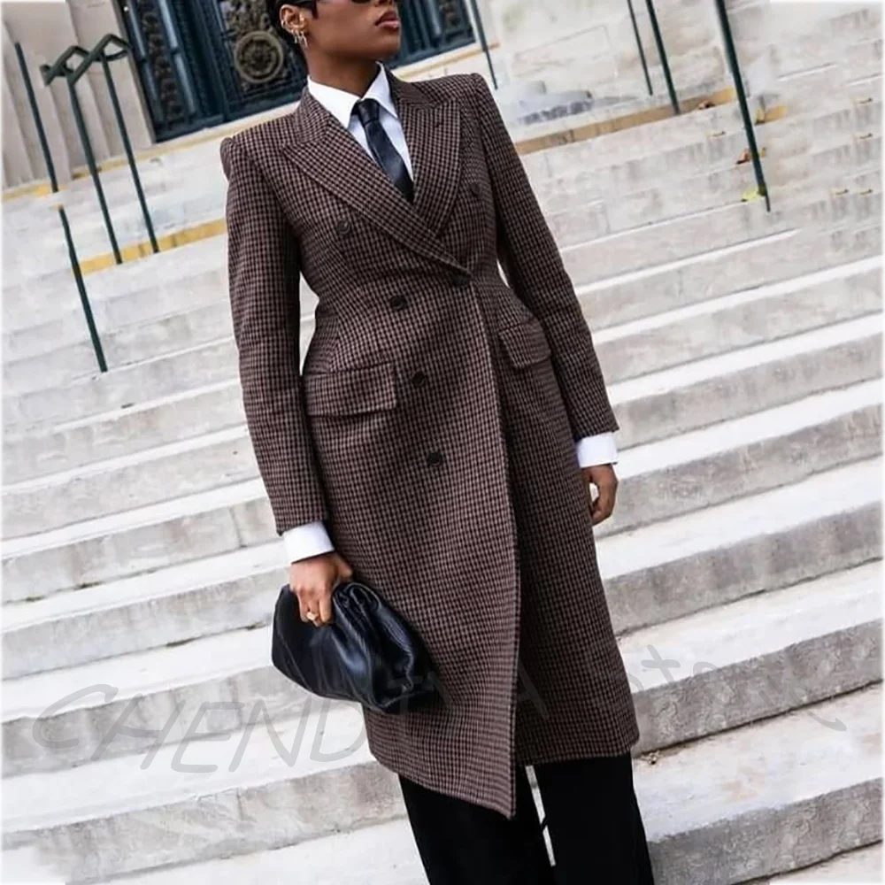 Classic Women's Suit Jacket One Piece Double Breasted Peaked Lapel High Quality Formal Blazer Luxury Elegant Long Coat
Classic Women's Suit Jacket One Piece Double Breasted Peaked Lapel High Quality Formal Blazer Luxury Elegant Long Coat