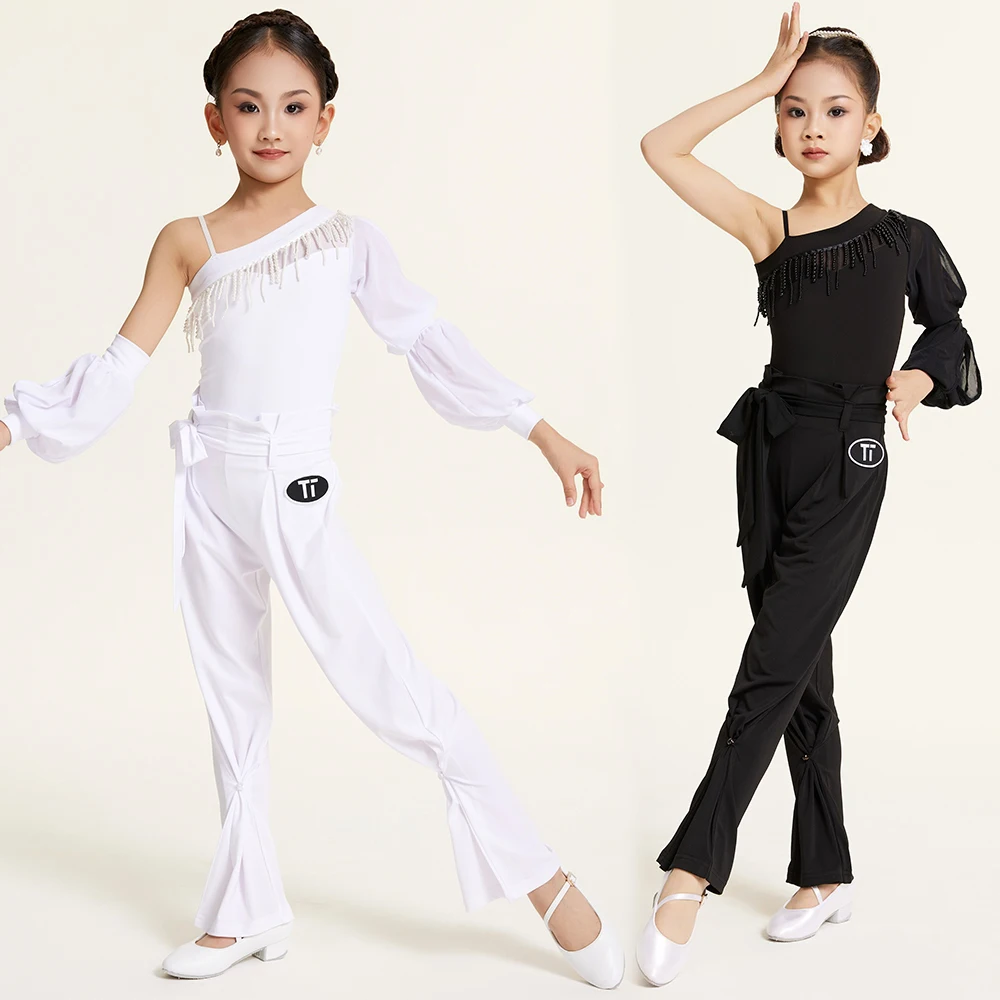 Girls Ballroom Dance Clothes Girls Latin Dance Tops Pants Black White Practice Clothing Children Performance Dancewear DNV23424
Girls Ballroom Dance Clothes Girls Latin Dance Tops Pants Black White Practice Clothing Children Performance Dancewear DNV23424