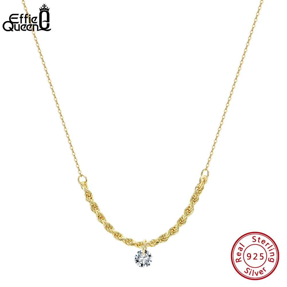 EFFIE QUEEN 2025 Trend Necklace S925 Silver 14k Gold Round Zirconia Rope Chains Pendant Necklace for Women Neck Jewelry BQN26
EFFIE QUEEN 2025 Trend Necklace S925 Silver 14k Gold Round Zirconia Rope Chains Pendant Necklace for Women Neck Jewelry BQN26