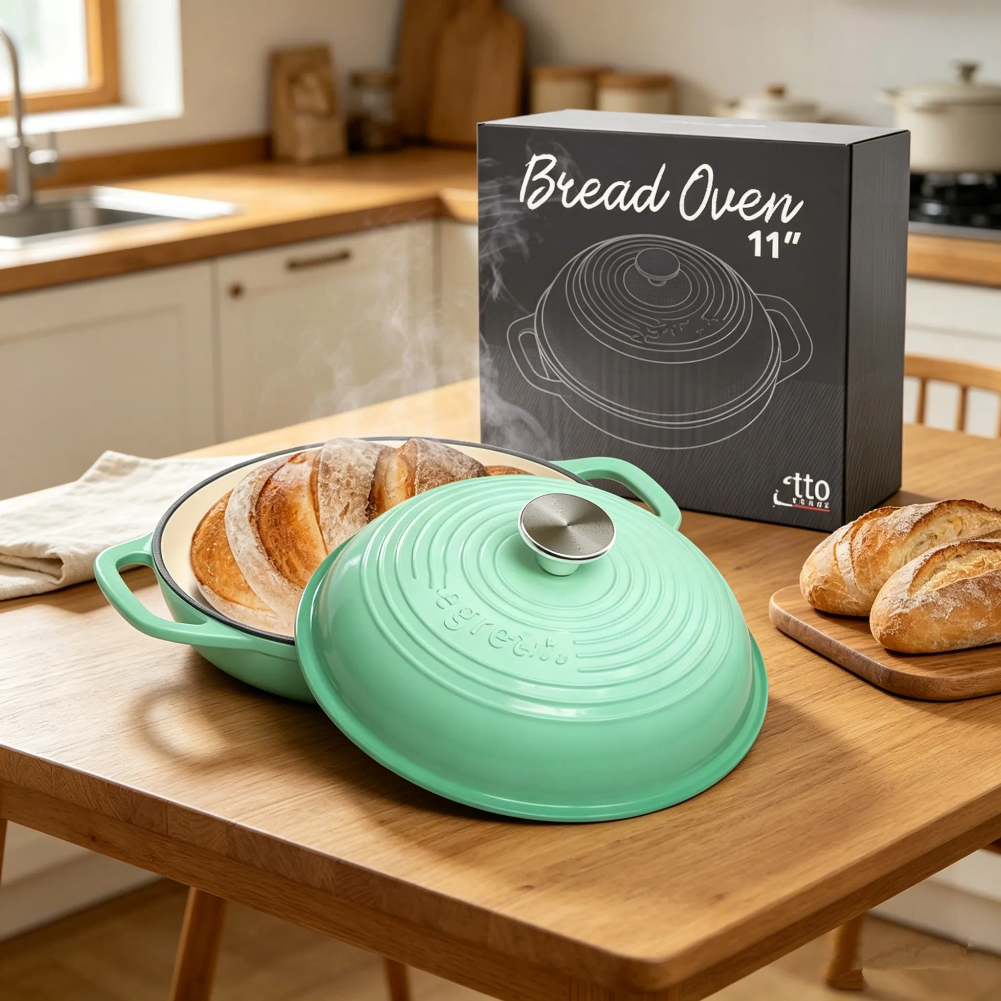 11 inch Enameled Cast Iron Bread Pan with Lid Circular Bread Oven Cast Iron Sourdough Baking Pan Dutch Oven for Bread Cookware
11 inch Enameled Cast Iron Bread Pan with Lid Circular Bread Oven Cast Iron Sourdough Baking Pan Dutch Oven for Bread Cookware