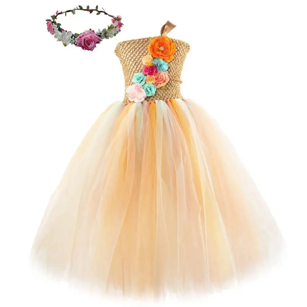 Flower Girl Long Dresses for Kids Fairy Princess Costumes with Garland Girls Full Length Ballet Tutus Pageant Party Ball Gown
Flower Girl Long Dresses for Kids Fairy Princess Costumes with Garland Girls Full Length Ballet Tutus Pageant Party Ball Gown