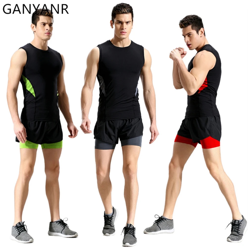 GANYANR Running Men Gym Sportswear Sports Set Tracksuit Sweatsuit Football Clothing Jogging Fitness Wear Training Summer Suit
GANYANR Running Men Gym Sportswear Sports Set Tracksuit Sweatsuit Football Clothing Jogging Fitness Wear Training Summer Suit