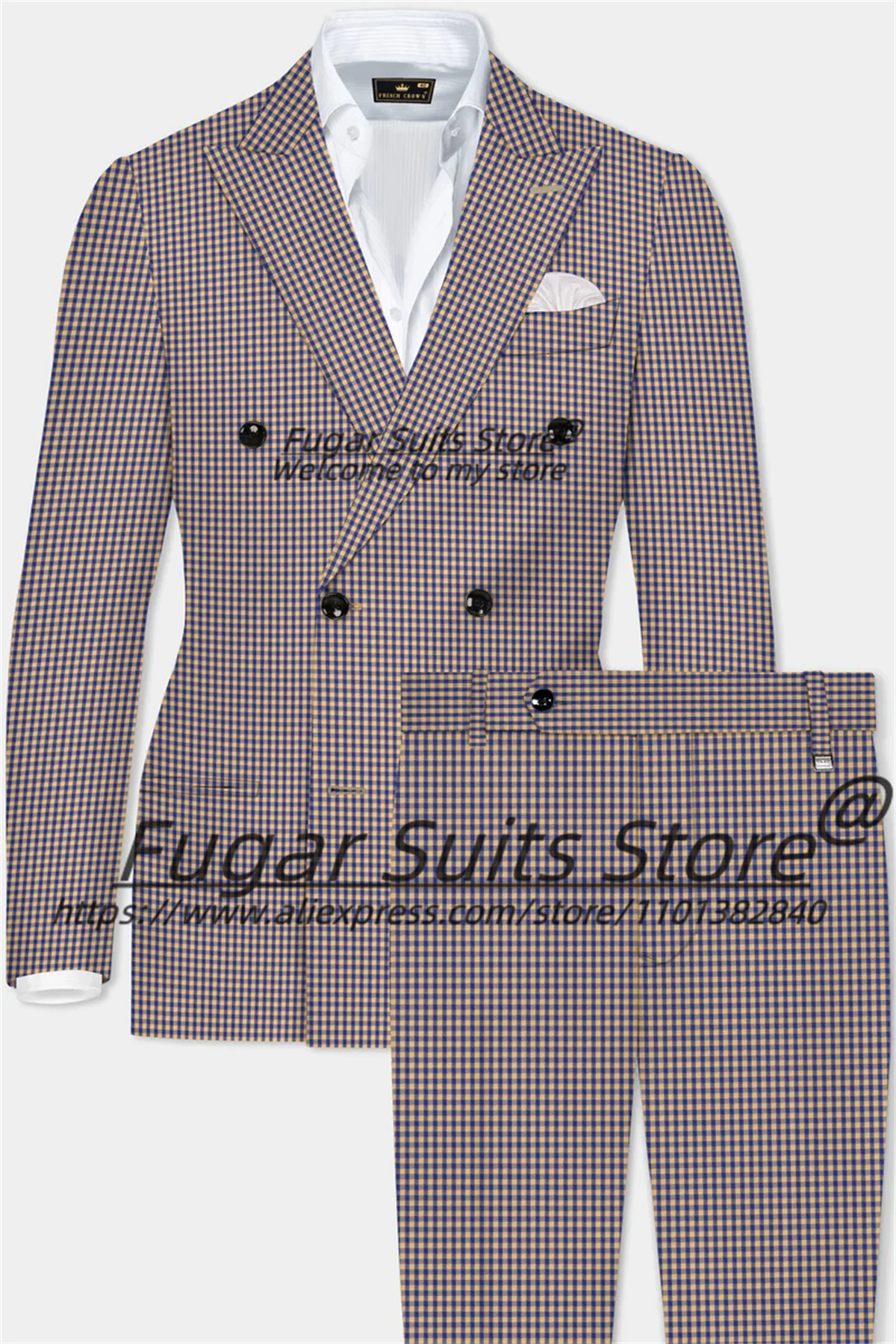 Handsome Italian Style Plaid Men Suits Casual Double Breasted Groom Tuxedos 2 Pieces Sets Elegant Male Blazers Slim Ropa Hombre
Handsome Italian Style Plaid Men Suits Casual Double Breasted Groom Tuxedos 2 Pieces Sets Elegant Male Blazers Slim Ropa Hombre