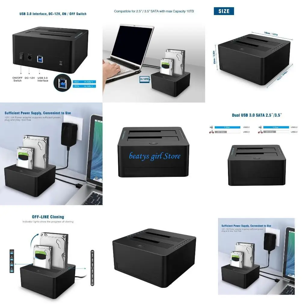 Док-станция для жесткого диска C7AB USB3.0, 5 Гбит/с с двойным отсеком, для 3,5- или 2,5-дюймовых дисков
Док-станция для жесткого диска C7AB USB3.0, 5 Гбит/с с двойным отсеком, для 3,5- или 2,5-дюймовых дисков