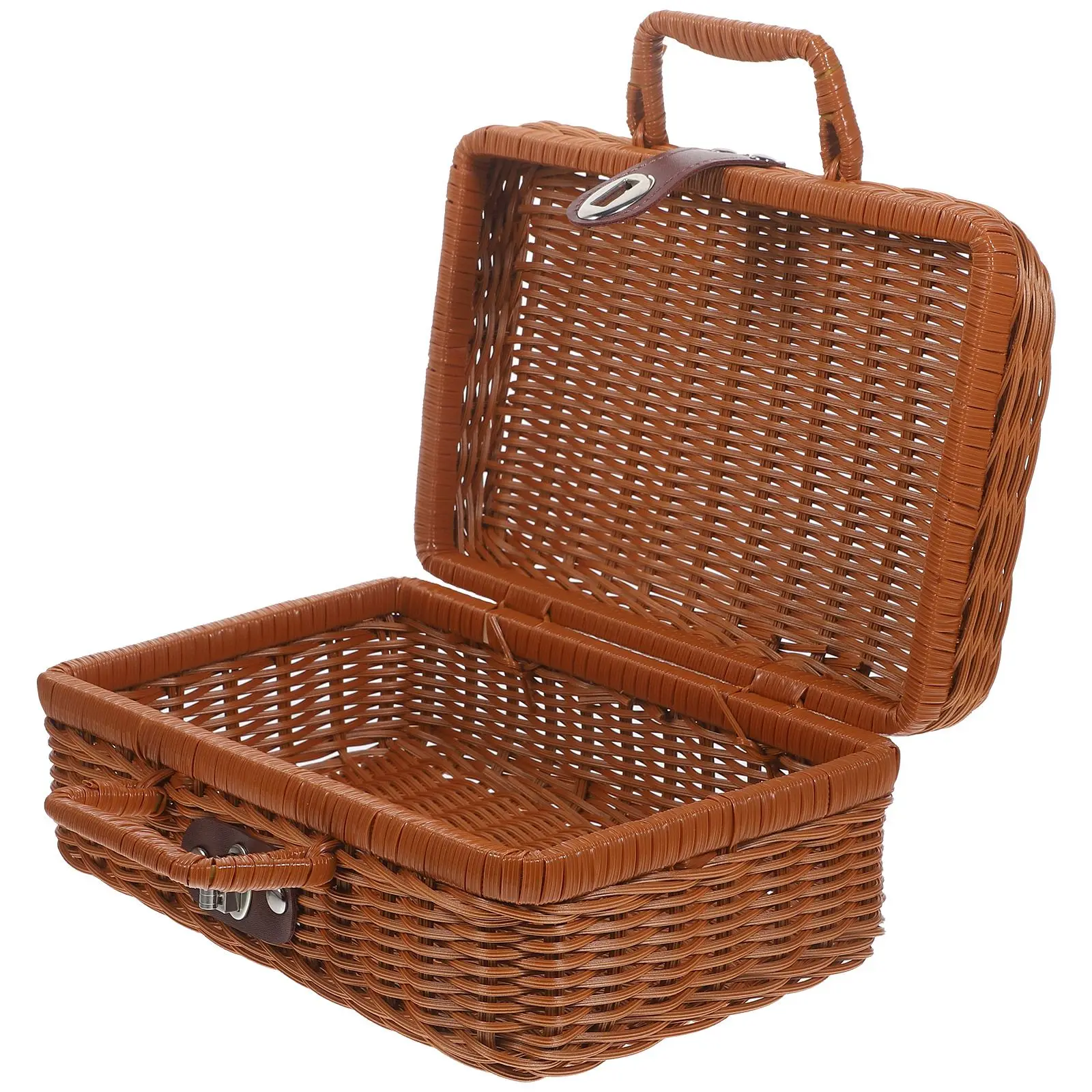 Rattan Style Woven Storage Box Vintage Suitcase Large Capacity Home Decor Retro Handwoven Basket Picnic Hamper Storage Container
Rattan Style Woven Storage Box Vintage Suitcase Large Capacity Home Decor Retro Handwoven Basket Picnic Hamper Storage Container