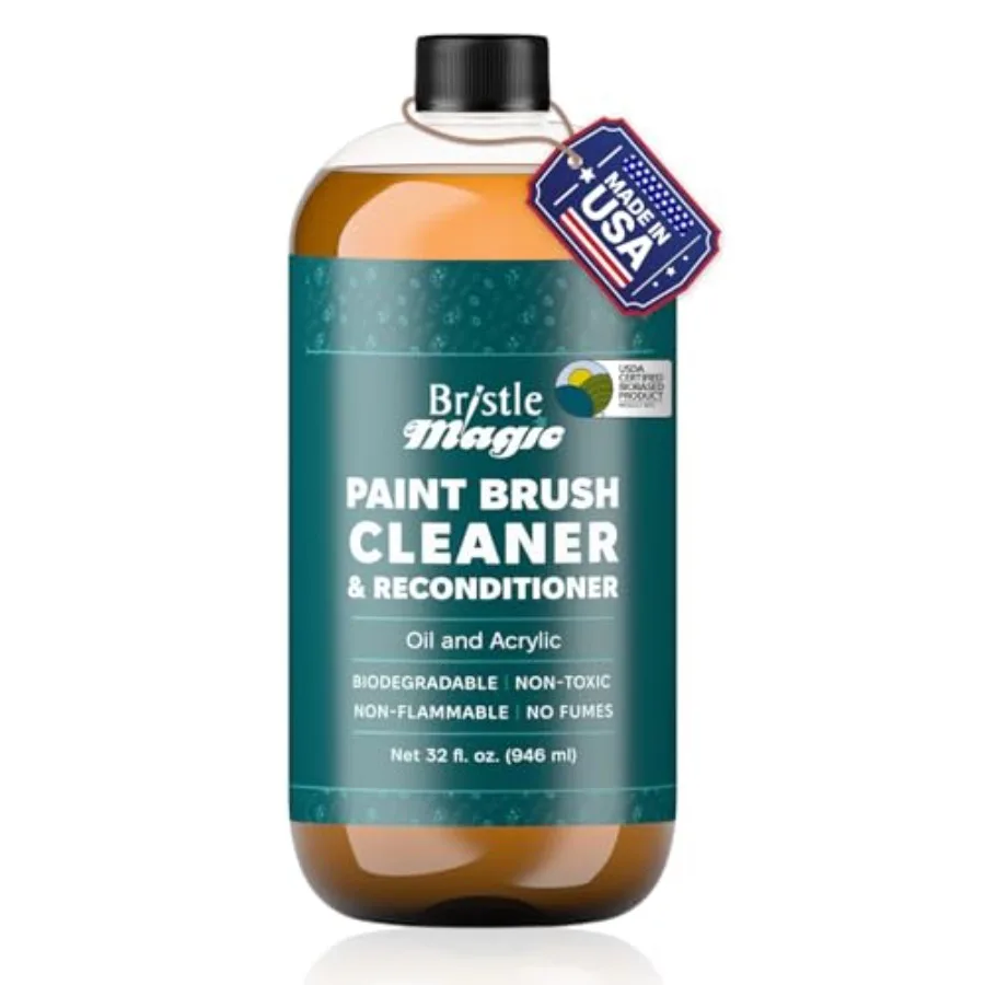 Oil Paint Brush Cleaner and Restorer for Acrylic Oil and Glass Paints Biodegradable Non-Toxic Odorless Eco-Friendly Formula wit
Oil Paint Brush Cleaner and Restorer for Acrylic Oil and Glass Paints Biodegradable Non-Toxic Odorless Eco-Friendly Formula wit