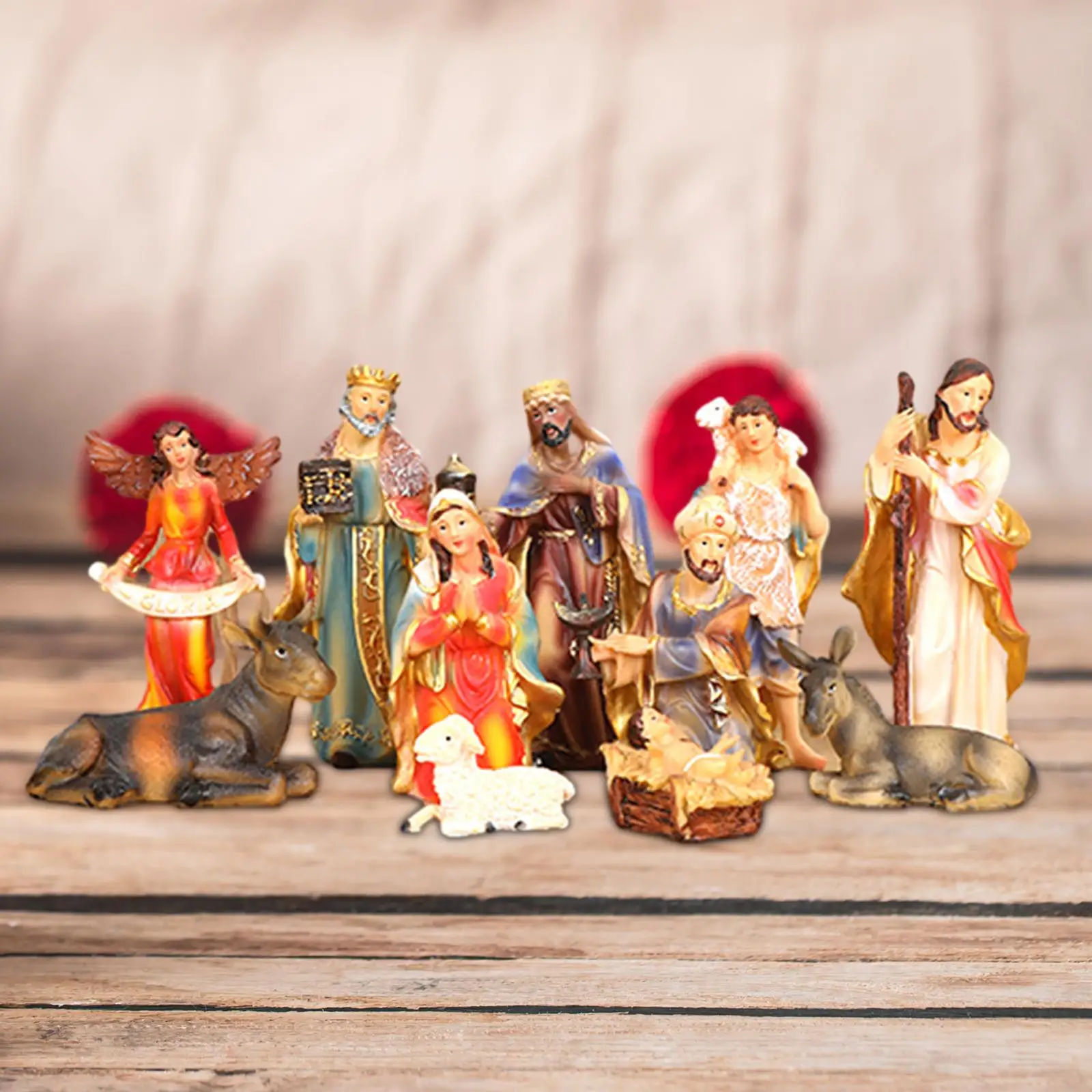 11x набор рождественских сцен, украшение для Святой семьи, скульптуры, религиозная фигура из смолы для гостиной, рождественские праздники, домашний рабочий стол
11x набор рождественских сцен, украшение для Святой семьи, скульптуры, религиозная фигура из смолы для гостиной, рождественские праздники, домашний рабочий стол