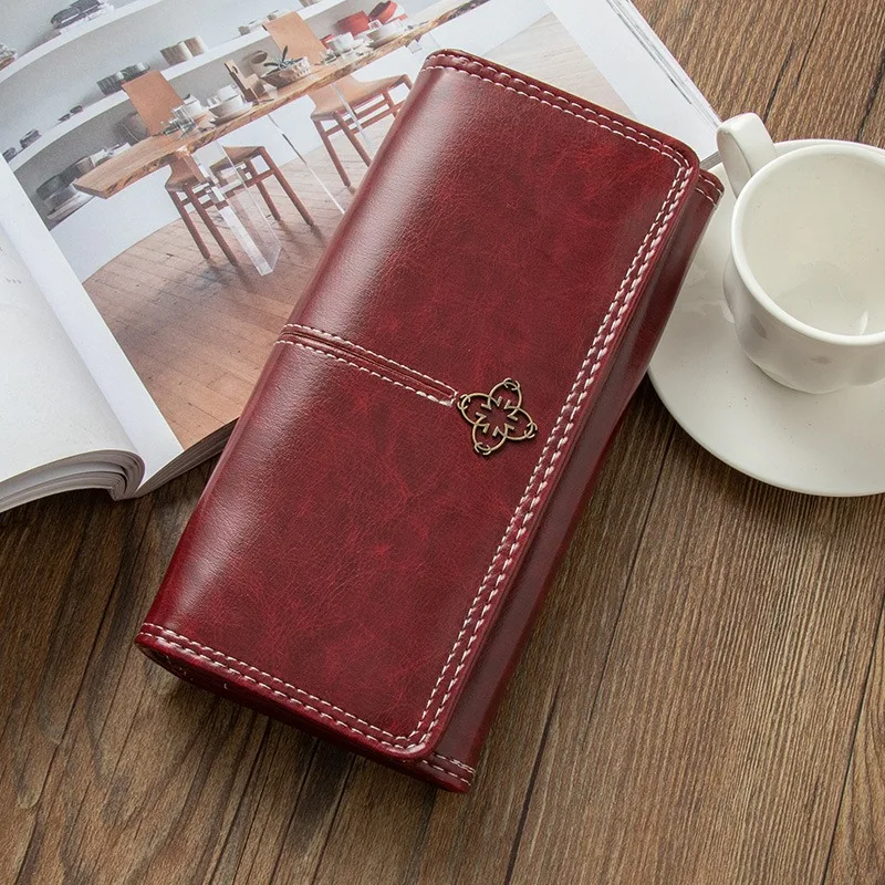 Women's long vintage Euro-American zipper large capacity multi-card multi-function two-fold student clutch bag
Women's long vintage Euro-American zipper large capacity multi-card multi-function two-fold student clutch bag